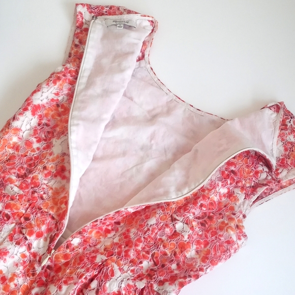 *Relisted* Madewell Women's Orange Floral Watercolor Painted Lacebloom Dress 6 - Picture 3 of 14